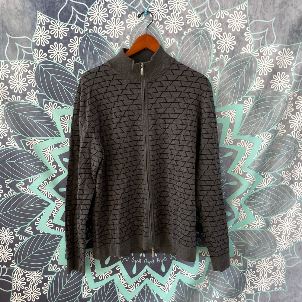 Designer Saks Fifth Avenue Men’s Zip-up Sweater. 100% Wool